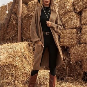 SHEIN Belted Knit Cardigan